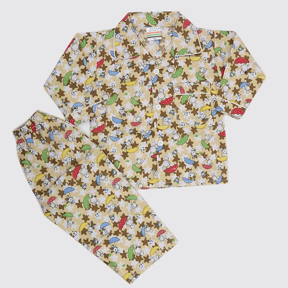 Boys Full Sleeves Night Suit - Mustard, Kids, Boys Sets And Suits, Chase Value, Chase Value