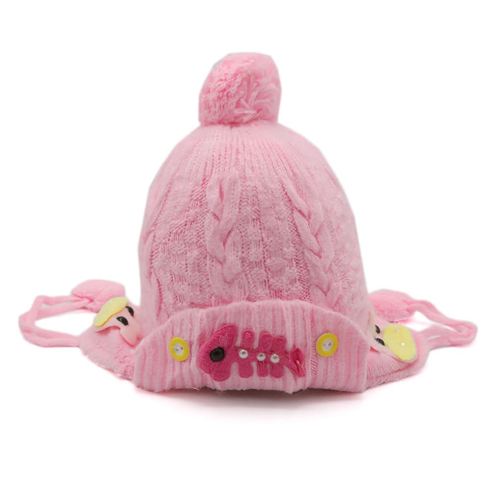 Kids Woolen Cap - Light Pink, Girls Caps & Gloves, Chase Value, Chase Value