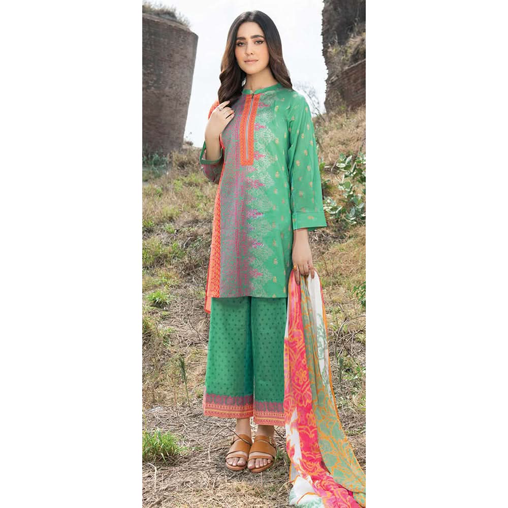 LimeLight Summer 3Pcs Unstitched Suit - Turquoise, Women, 3Pcs Shalwar Suit, Limelight, Chase Value