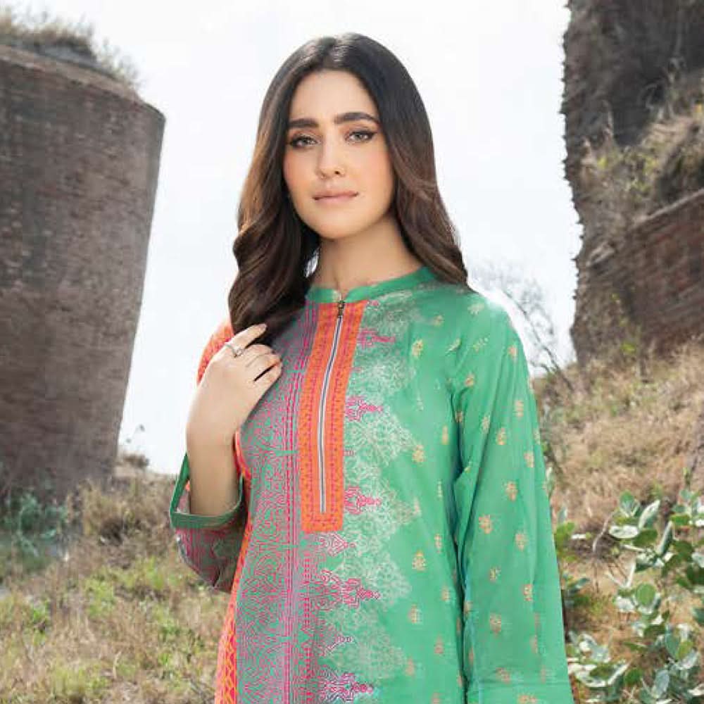 LimeLight Summer 3Pcs Unstitched Suit - Turquoise, Women, 3Pcs Shalwar Suit, Limelight, Chase Value