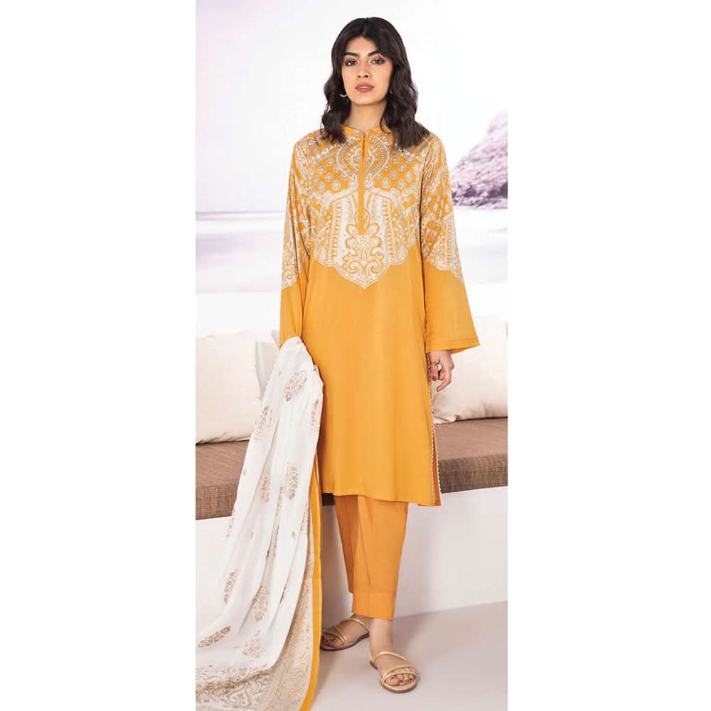 LimeLight Summer 3Pcs Unstitched Suit - Yellow, Women, 3Pcs Shalwar Suit, Limelight, Chase Value