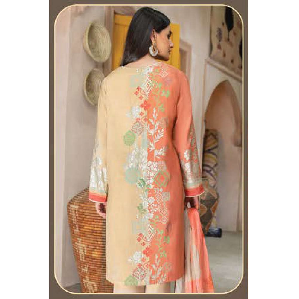 LimeLight Summer 3Pcs Unstitched Suit - Peach, Women, 3Pcs Shalwar Suit, Limelight, Chase Value