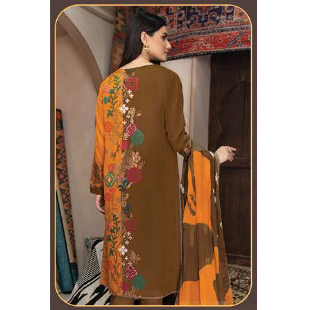 LimeLight Summer 3Pcs Unstitched Suit - Brown, Women, 3Pcs Shalwar Suit, Limelight, Chase Value