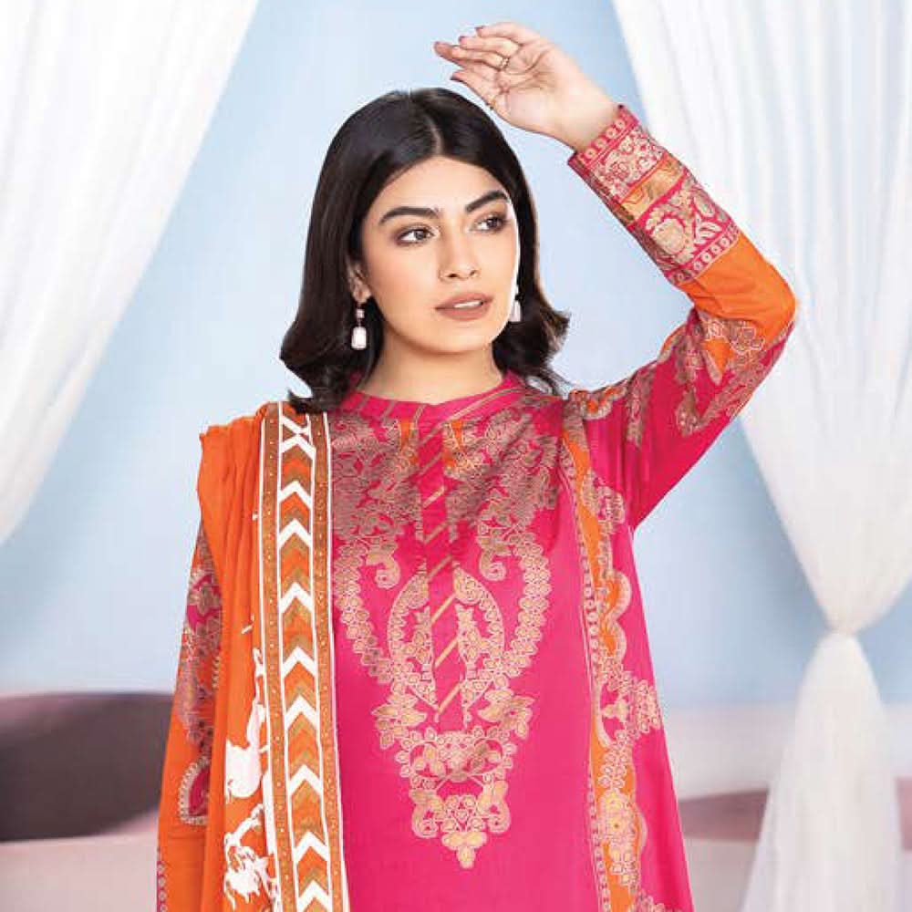 LimeLight Summer 3Pcs Unstitched Suit - Magenta, Women, 3Pcs Shalwar Suit, Limelight, Chase Value