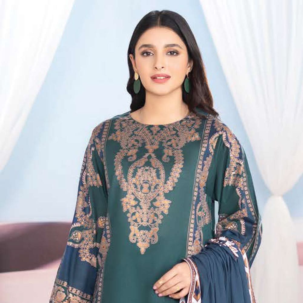 LimeLight Summer 3Pcs Unstitched Suit - Blue, Women, 3Pcs Shalwar Suit, Limelight, Chase Value