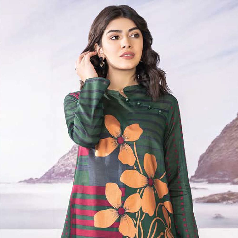 LimeLight Summer 1Pcs Unstitched Kurti - Green, Women, Unstitched Kurti, Limelight, Chase Value