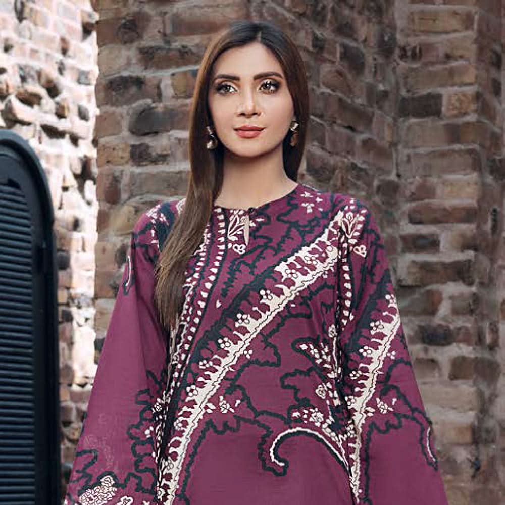 LimeLight Summer 1Pcs Unstitched Kurti - Magenta, Women, Unstitched Kurti, Limelight, Chase Value