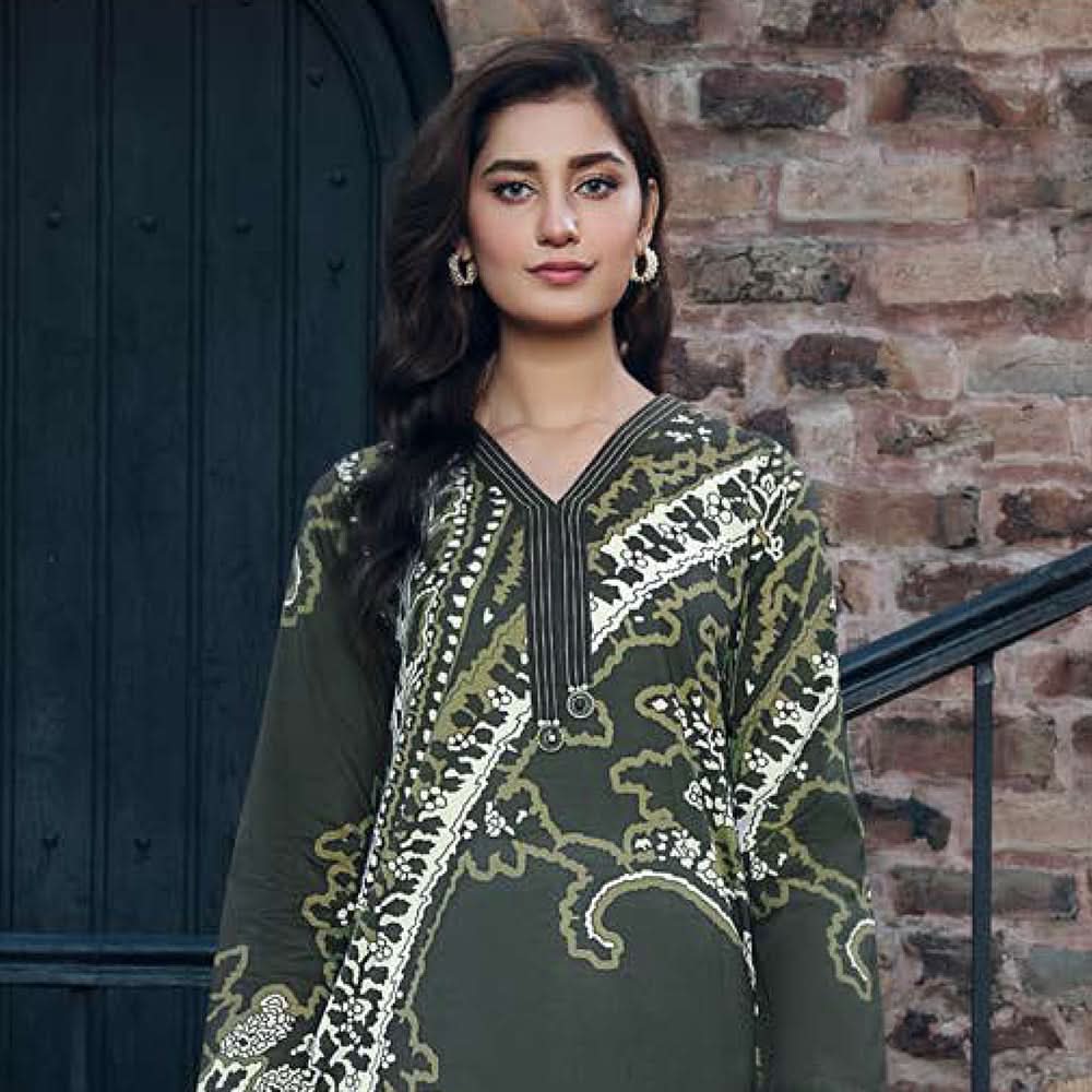 LimeLight Summer 1Pcs Unstitched Kurti - Green, Women, Unstitched Kurti, Limelight, Chase Value