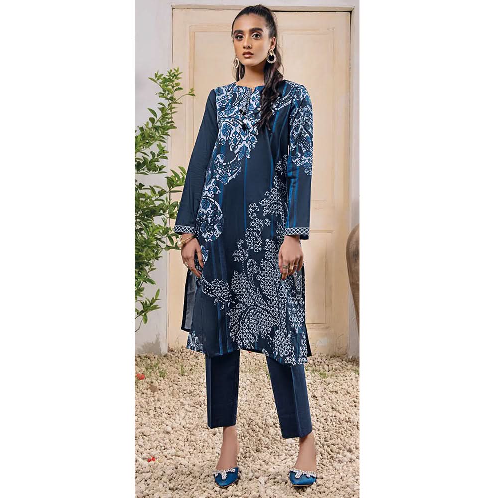 LimeLight Summer 1Pcs Unstitched Kurti - Blue, Women, Unstitched Kurti, Limelight, Chase Value