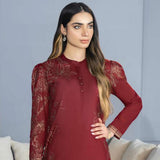 LimeLight Summer 1Pcs Unstitched Kurti - Maroon, Women, Unstitched Kurti, Limelight, Chase Value