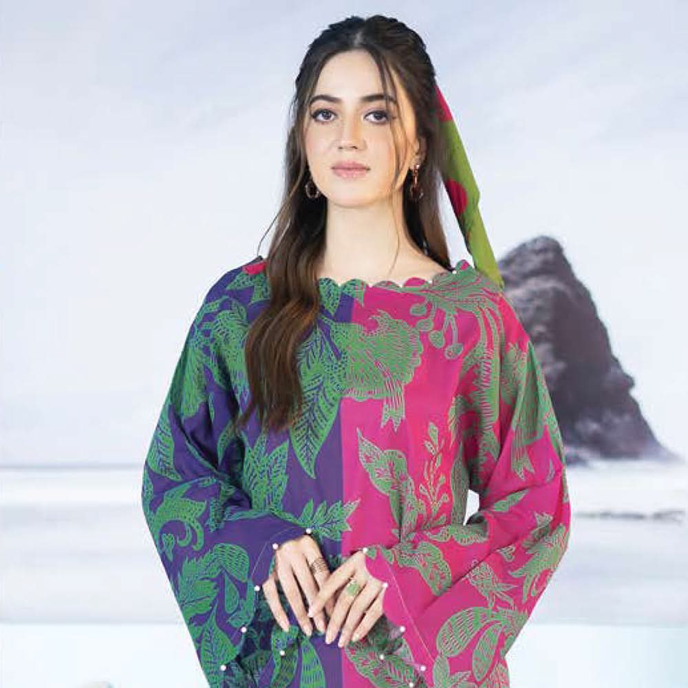 LimeLight Summer 1Pcs Unstitched Kurti - Purple, Women, Unstitched Kurti, Limelight, Chase Value