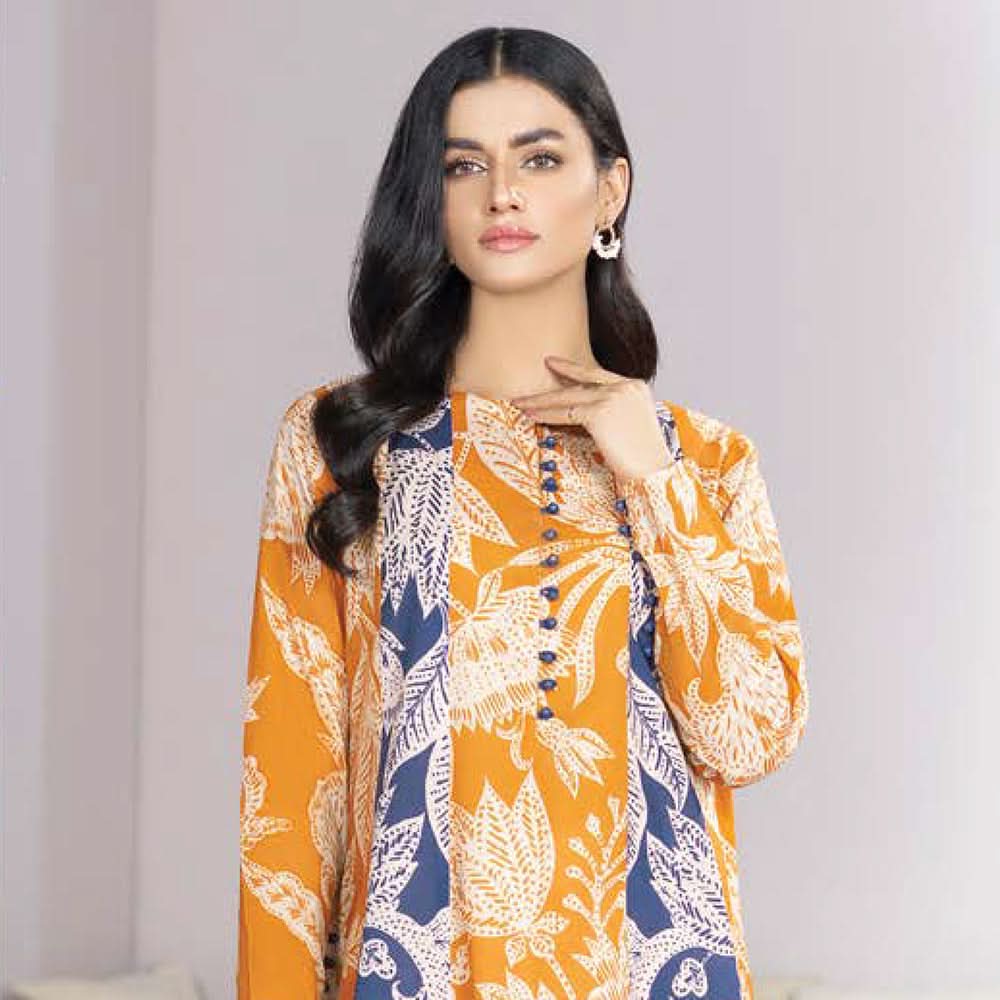 LimeLight Summer 1Pcs Unstitched Kurti - Mustard, Women, Unstitched Kurti, Limelight, Chase Value