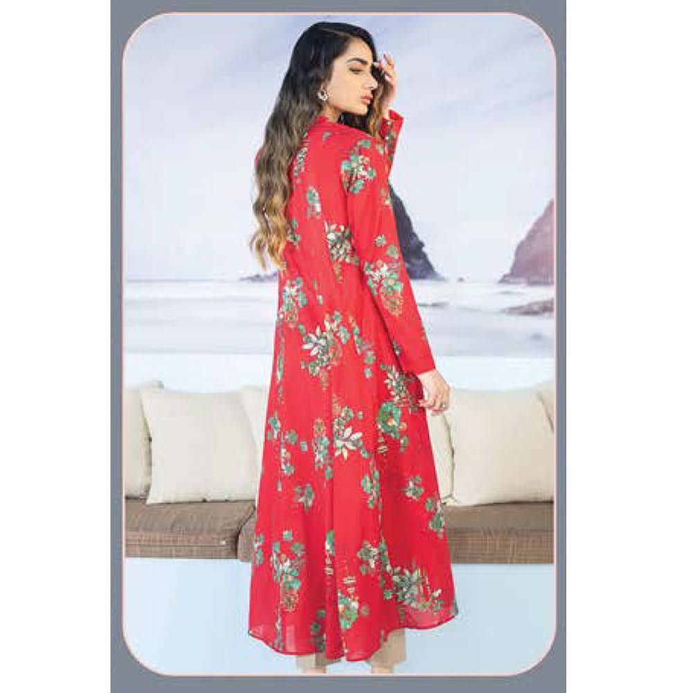 LimeLight Summer 1Pcs Unstitched Kurti - Red, Women, Unstitched Kurti, Limelight, Chase Value