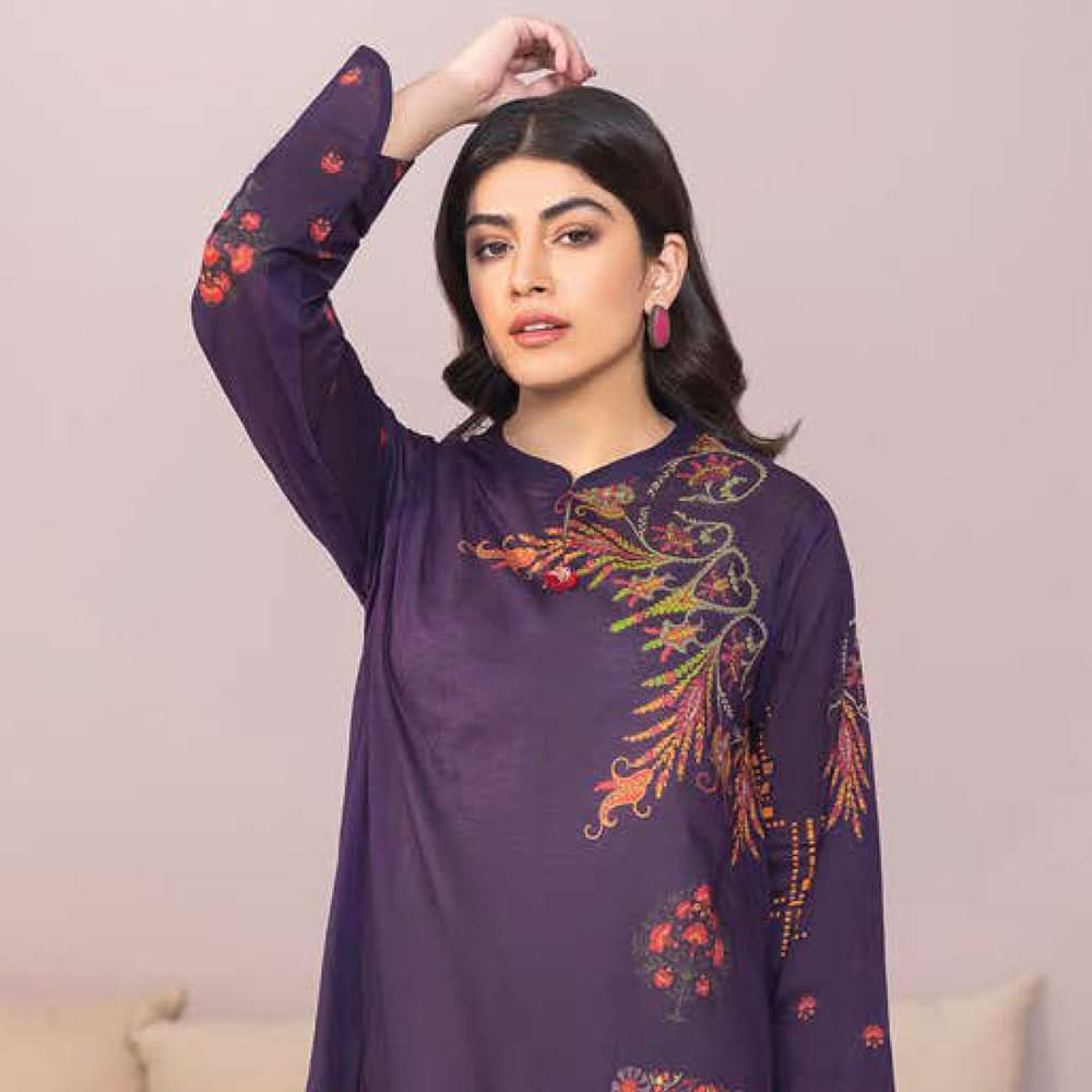 LimeLight Summer 1Pcs Unstitched Kurti - Purple, Women, Unstitched Kurti, Limelight, Chase Value