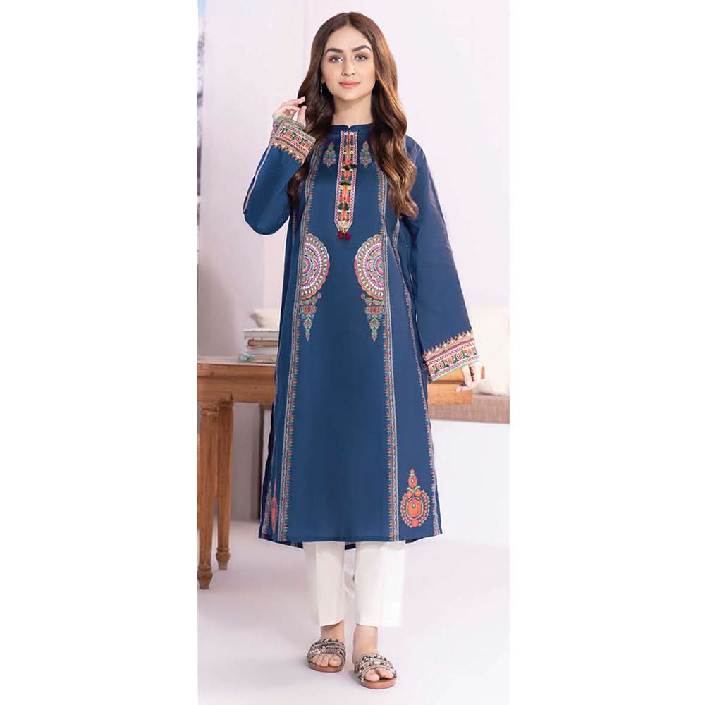 LimeLight Summer 1Pcs Unstitched Kurti - Blue, Women, Unstitched Kurti, Limelight, Chase Value