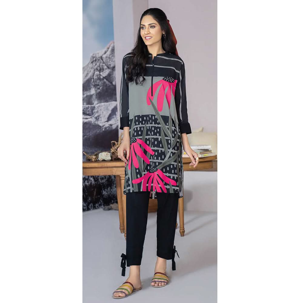 LimeLight Summer 1Pcs Unstitched Kurti - Black, Women, Unstitched Kurti, Limelight, Chase Value