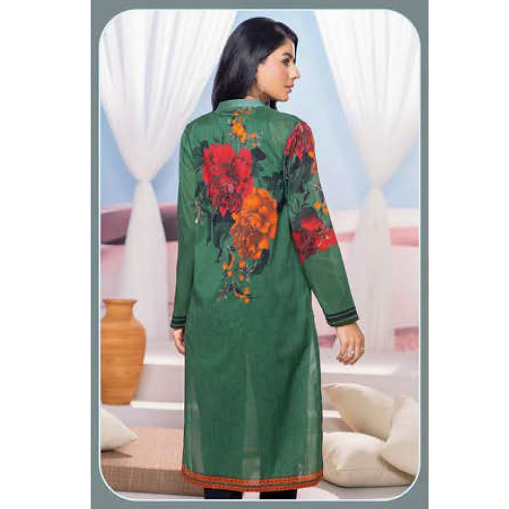 LimeLight Summer 1Pcs Unstitched Kurti - Dark Green, Women, Unstitched Kurti, Limelight, Chase Value