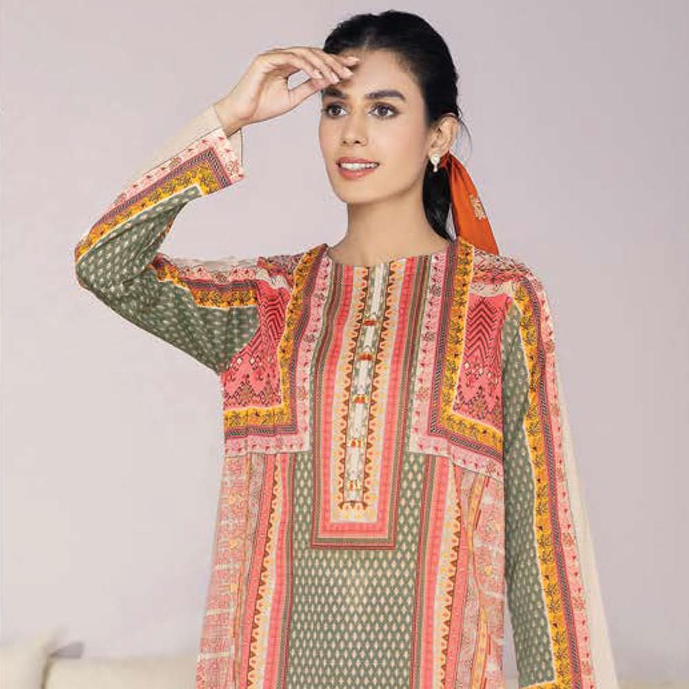 LimeLight Summer 1Pcs Unstitched Kurti - Beige, Women, Unstitched Kurti, Limelight, Chase Value