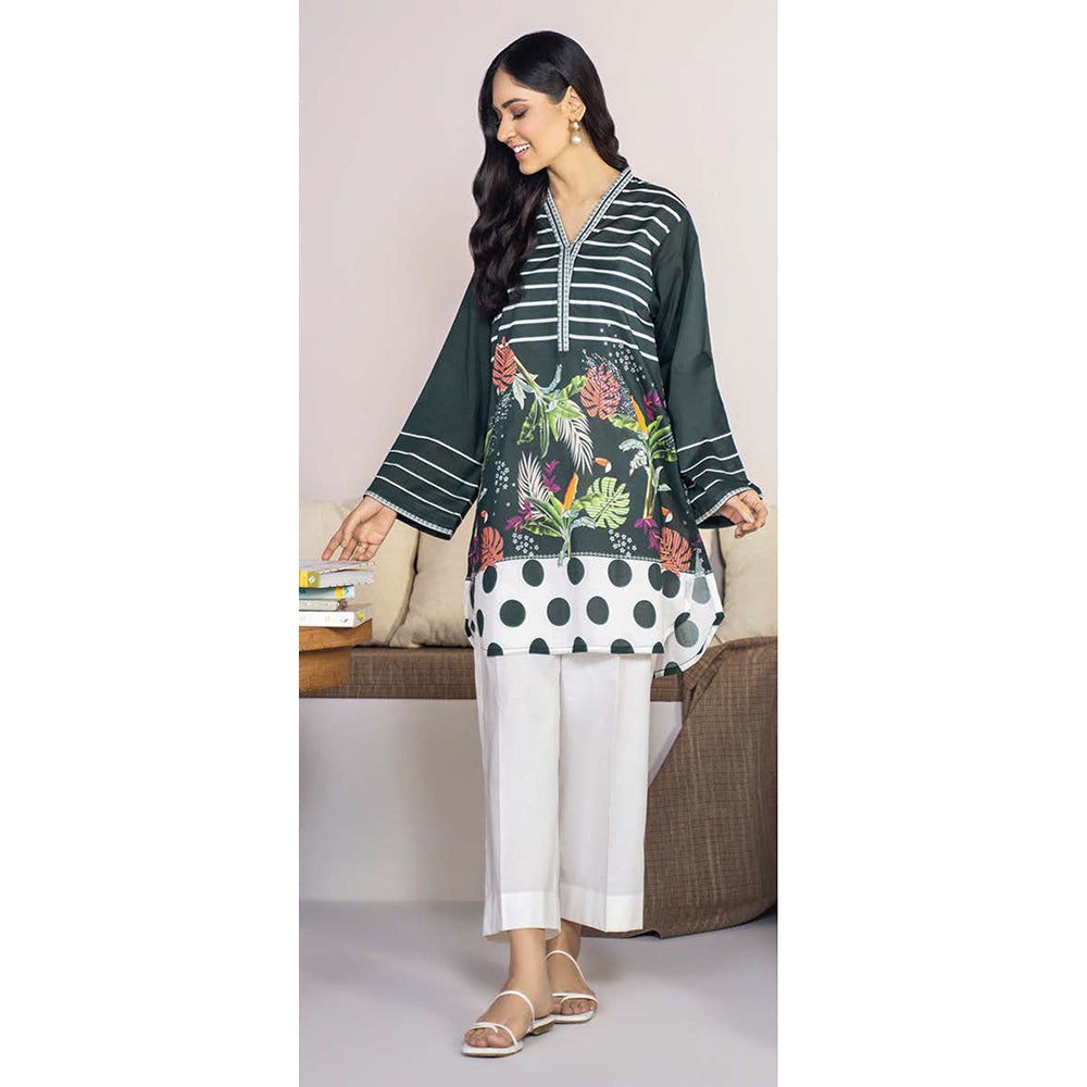 LimeLight Summer 1Pcs Unstitched Kurti - Teal, Women, Unstitched Kurti, Limelight, Chase Value