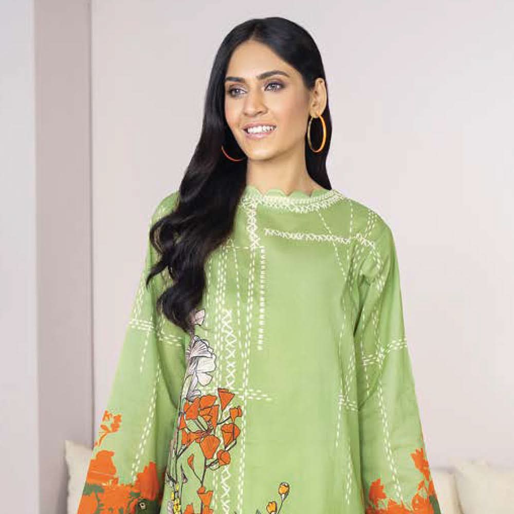 LimeLight Summer 1Pcs Unstitched Kurti - Green, Women, Unstitched Kurti, Limelight, Chase Value