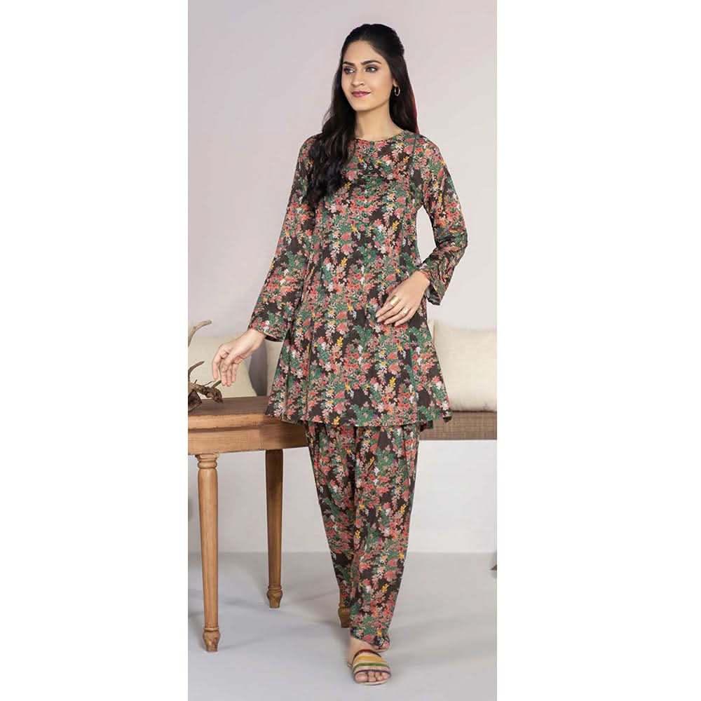 LimeLight Summer 1Pcs Unstitched Kurti - Brown, Women, Unstitched Kurti, Limelight, Chase Value
