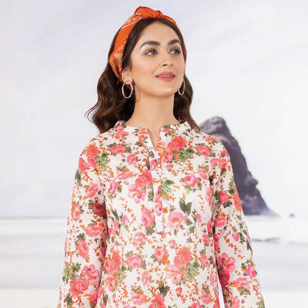 LimeLight Summer 1Pcs Unstitched Kurti - Off White, Women, Unstitched Kurti, Limelight, Chase Value