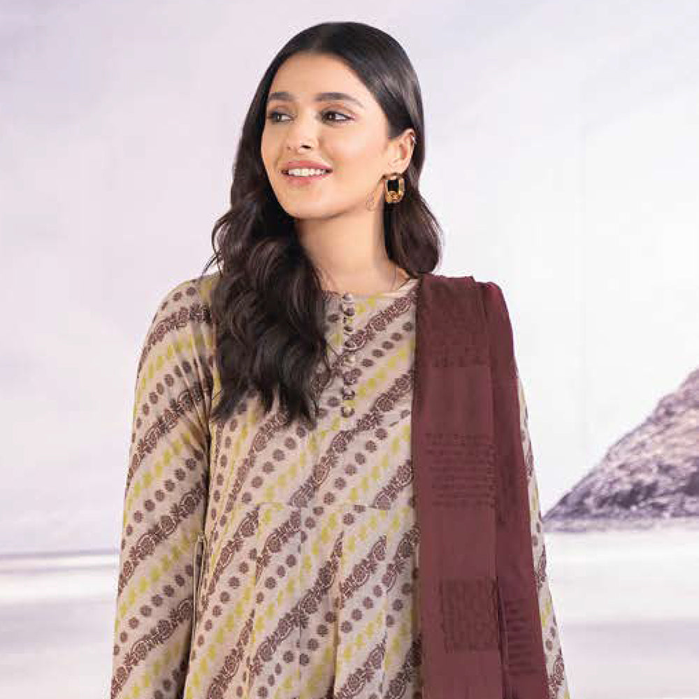 LimeLight Summer 2Pcs Unstitched Suit - Beige, Women, 2Pcs Shalwar Suit, Limelight, Chase Value