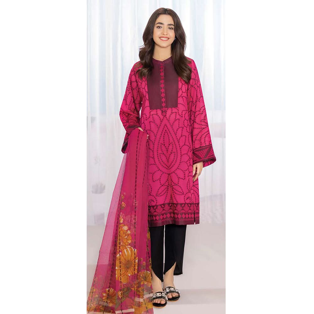 LimeLight Summer 2Pcs Unstitched Suit - Pink, Women, 2Pcs Shalwar Suit, Limelight, Chase Value