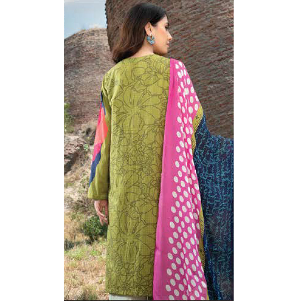 LimeLight Summer 2Pcs Unstitched Suit - Green, Women, 2Pcs Shalwar Suit, Limelight, Chase Value