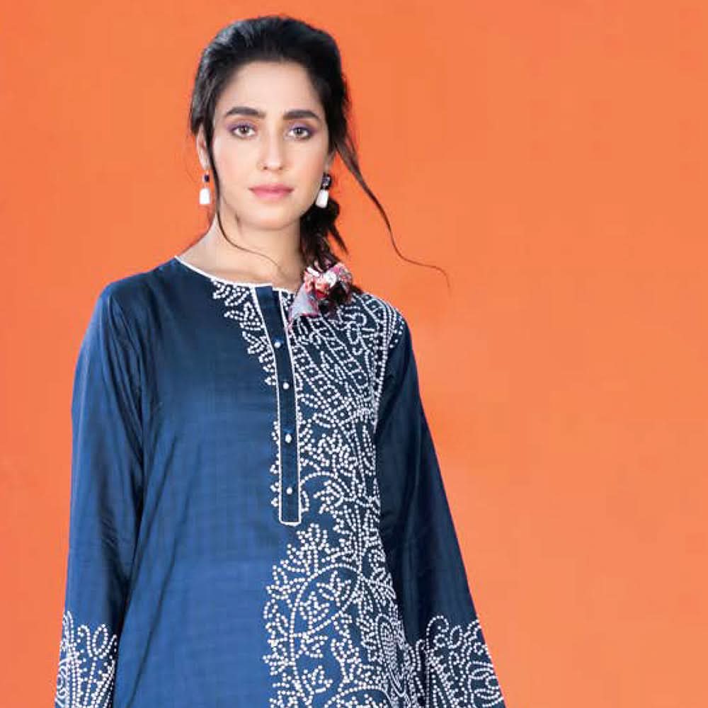 LimeLight Summer 1Pcs Unstitched Kurti - Blue, Women, Unstitched Kurti, Limelight, Chase Value