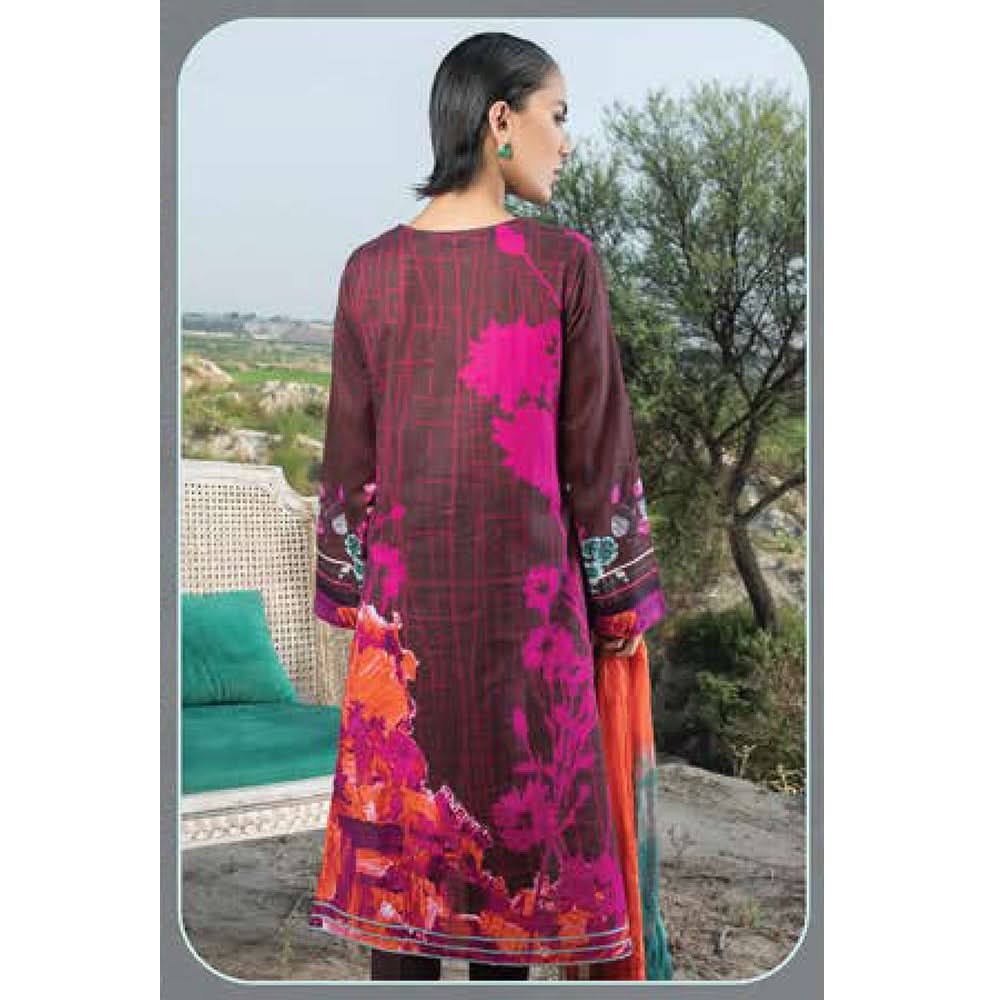 LimeLight Summer 2Pcs Unstitched Suit - Maroon, Women, 2Pcs Shalwar Suit, Limelight, Chase Value