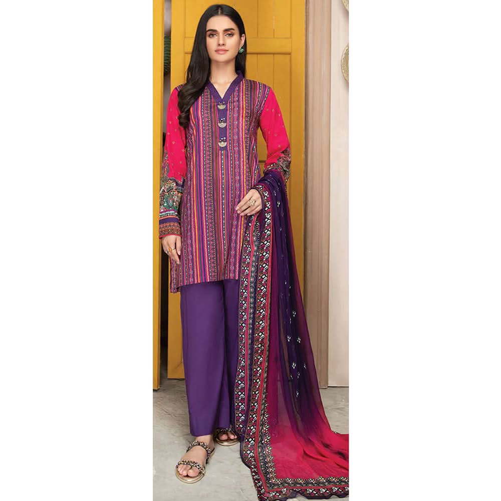 LimeLight Summer 2Pcs Unstitched Suit - Pink, Women, 2Pcs Shalwar Suit, Limelight, Chase Value