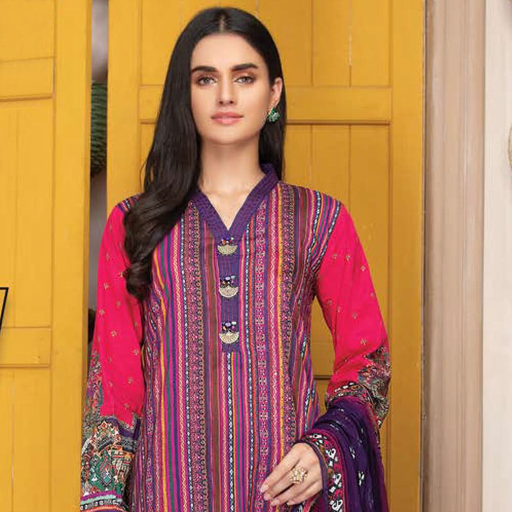 LimeLight Summer 2Pcs Unstitched Suit - Pink, Women, 2Pcs Shalwar Suit, Limelight, Chase Value