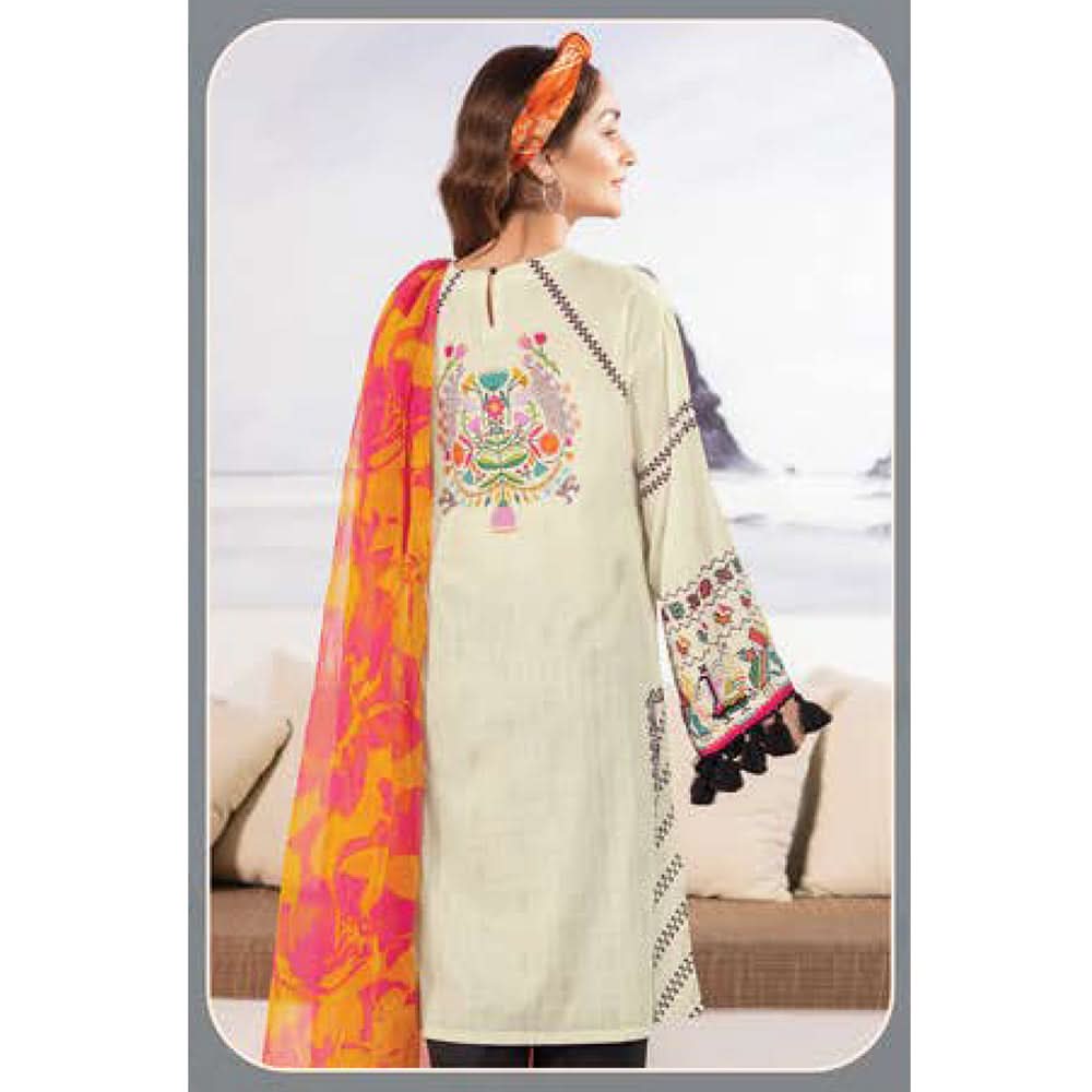 LimeLight Summer 2Pcs Unstitched Suit - Off White, Women, 2Pcs Shalwar Suit, Limelight, Chase Value