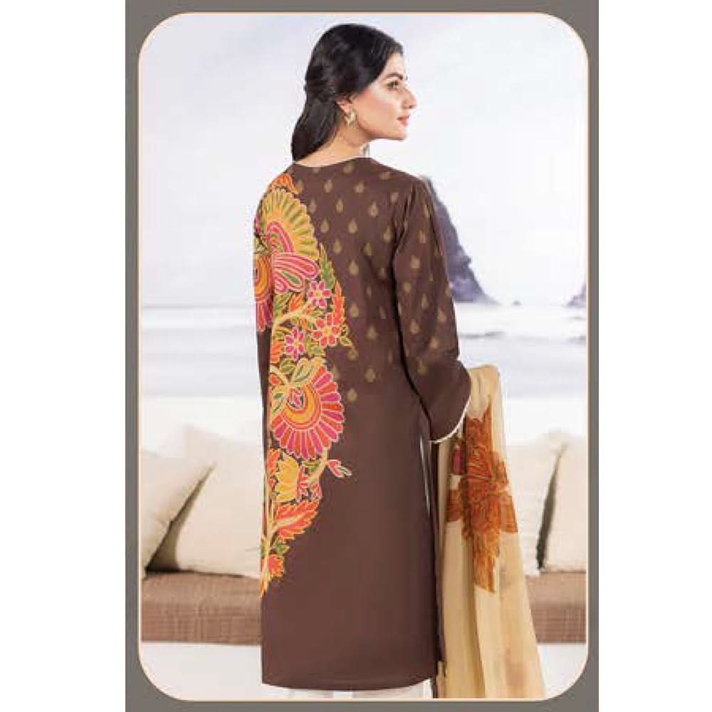 LimeLight Summer 2Pcs Unstitched Suit - Brown, Women, 2Pcs Shalwar Suit, Limelight, Chase Value