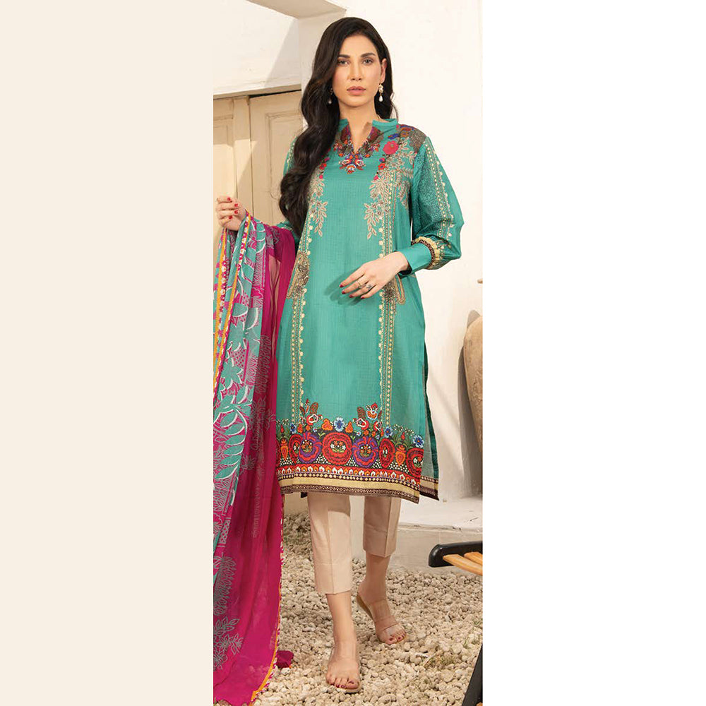 LimeLight Summer 2Pcs Unstitched Suit - Mint, Women, 2Pcs Shalwar Suit, Limelight, Chase Value