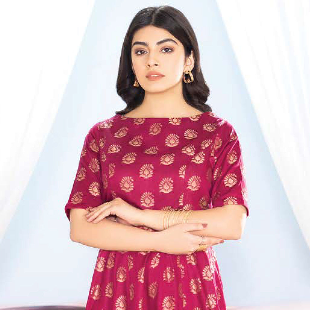 LimeLight Summer 1Pcs Unstitched Kurti - Red, Women, Unstitched Kurti, Limelight, Chase Value