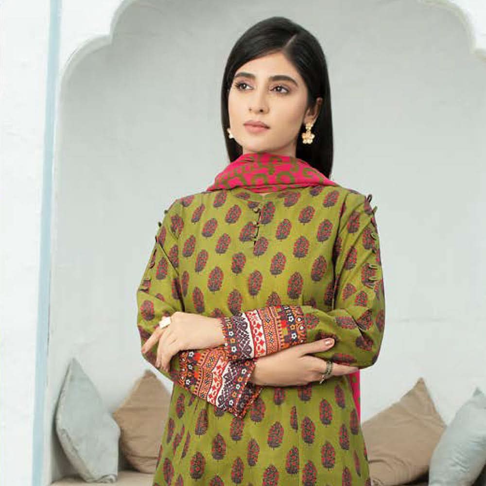 LimeLight Summer 2Pcs Unstitched Suit - Green, Women, 2Pcs Shalwar Suit, Limelight, Chase Value