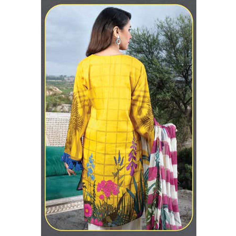 LimeLight Summer 2Pcs Unstitched Suit - Yellow, Women, 2Pcs Shalwar Suit, Limelight, Chase Value