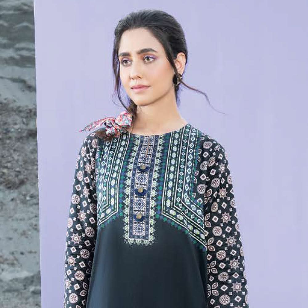 LimeLight Summer 2Pcs Unstitched Suit - Black, Women, 2Pcs Shalwar Suit, Limelight, Chase Value