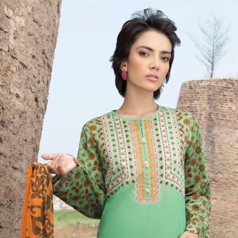 LimeLight Summer 2Pcs Unstitched Suit - Mint, Women, 2Pcs Shalwar Suit, Limelight, Chase Value
