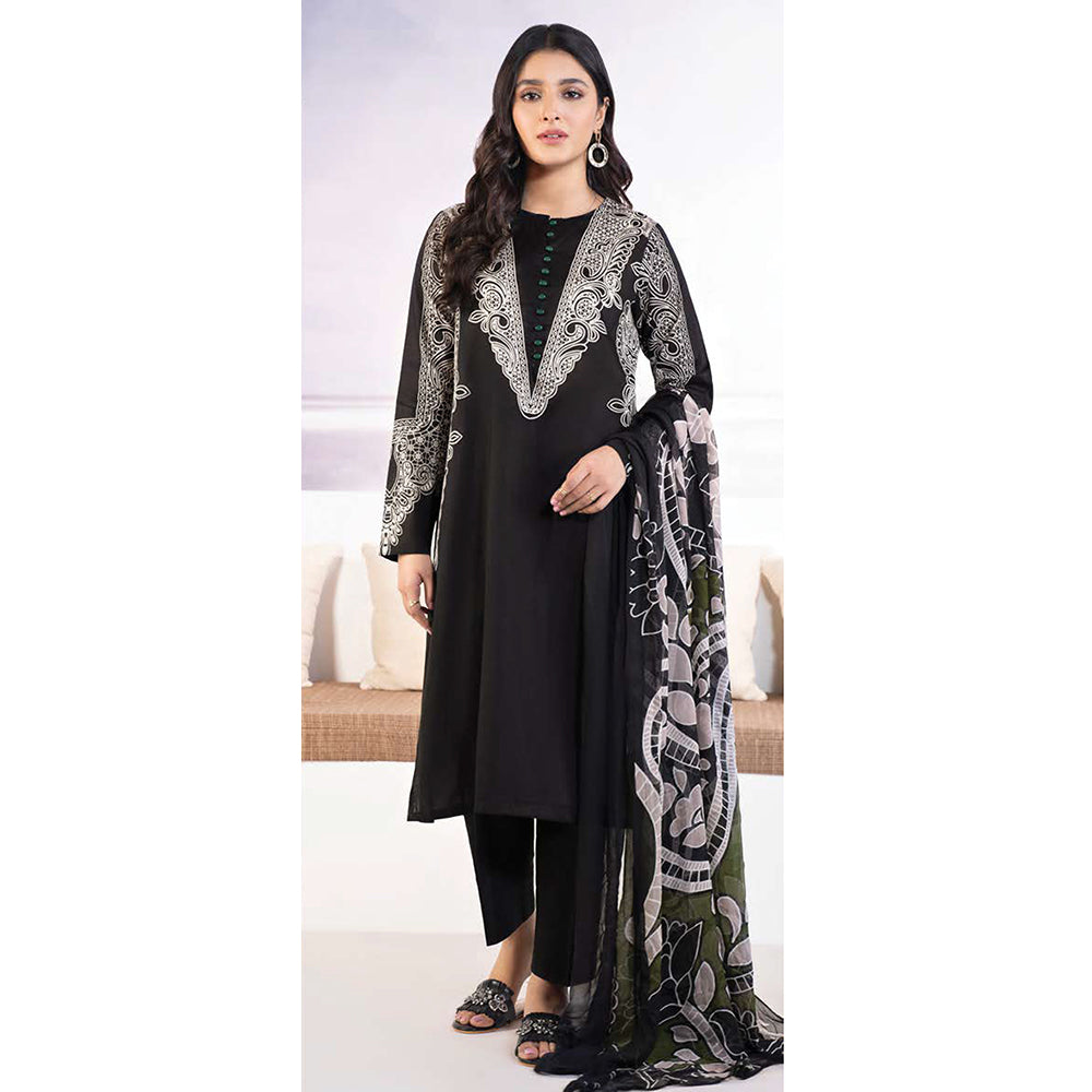 LimeLight Summer 2Pcs Unstitched Suit - Black, Women, 2Pcs Shalwar Suit, Limelight, Chase Value