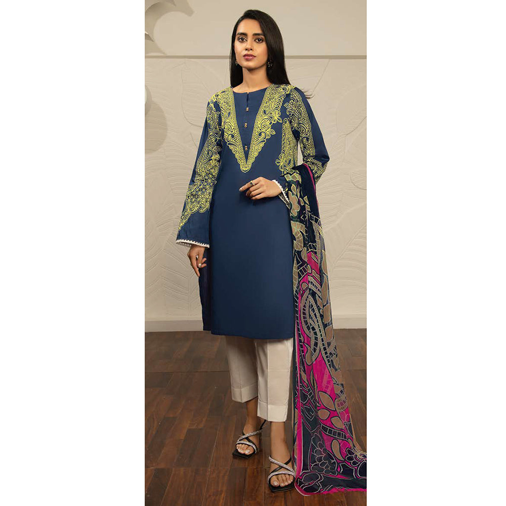 LimeLight Summer 2Pcs Unstitched Suit - Blue, Women, 2Pcs Shalwar Suit, Limelight, Chase Value