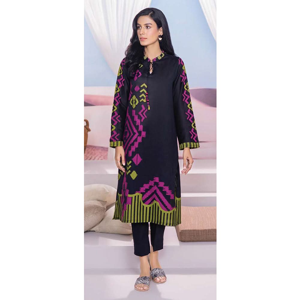 LimeLight Summer 1Pcs Unstitched Kurti - Black, Women, Unstitched Kurti, Limelight, Chase Value