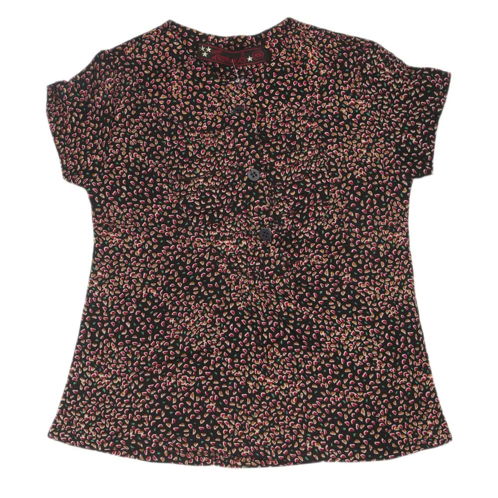 Girls Woven Half Sleeves Top - Black, Kids, Tops, Chase Value, Chase Value