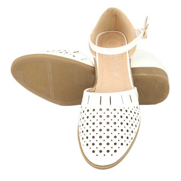 Girls Fancy Pumps (K101) - White, Kids, Pump, Chase Value, Chase Value