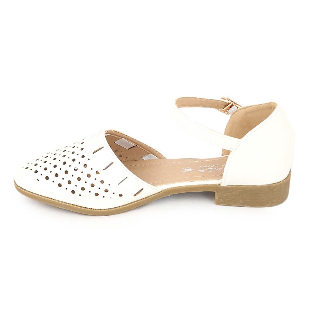 Girls Fancy Pumps (K101) - White, Kids, Pump, Chase Value, Chase Value