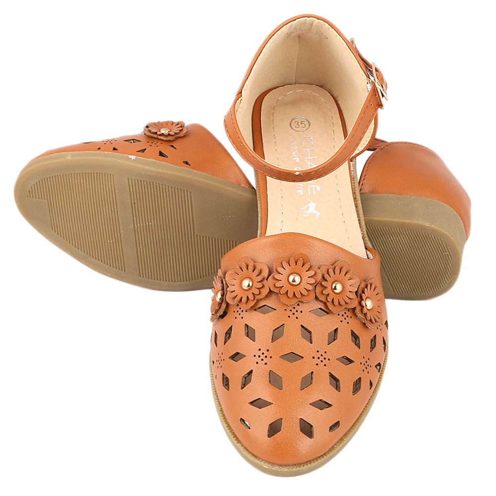 Girls Fancy Pumps (K122) - Camel, Kids, Pump, Chase Value, Chase Value