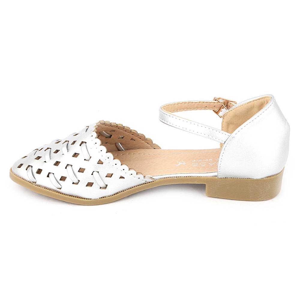 Girls Fancy Pumps (M235-K89) - Silver, Kids, Pump, Chase Value, Chase Value