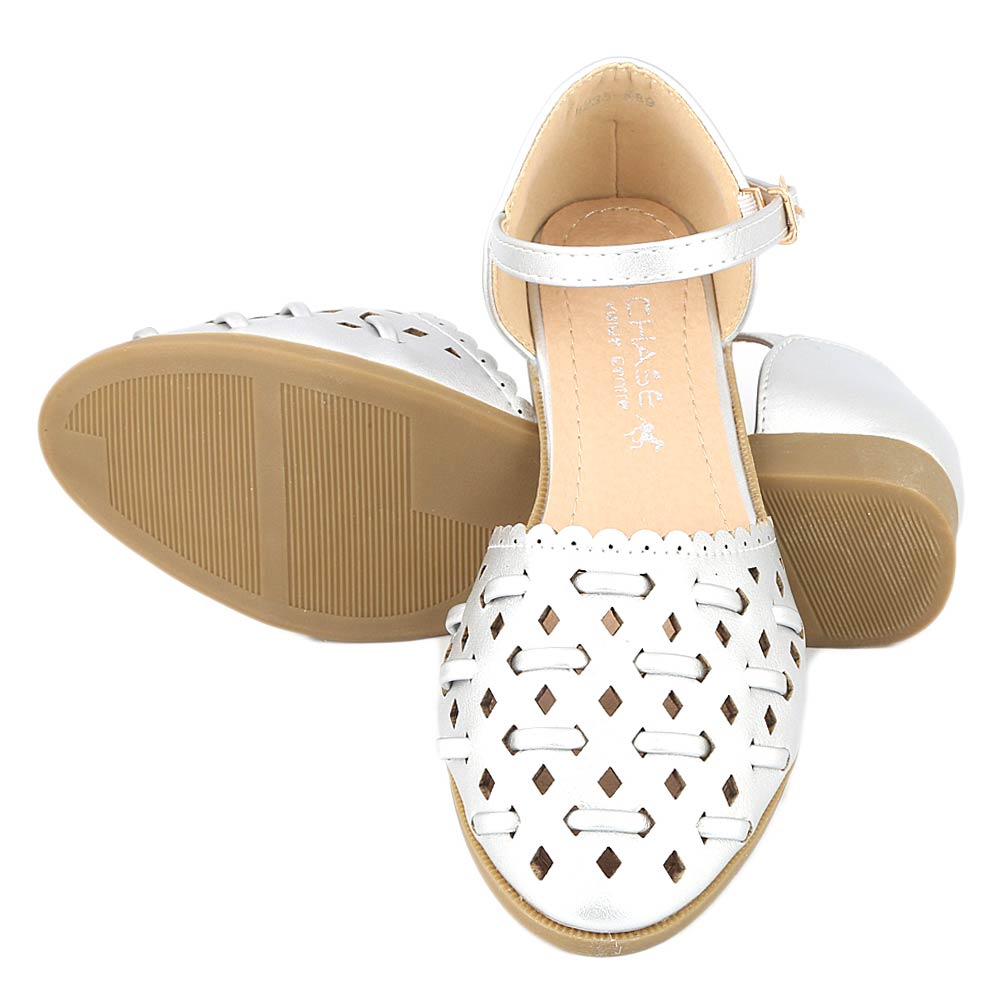Girls Fancy Pumps (M235-K89) - Silver, Kids, Pump, Chase Value, Chase Value